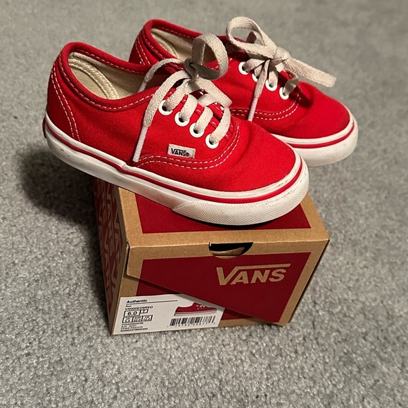Vans Authentic Red Toddler Sneaker - Picture 3 of 5